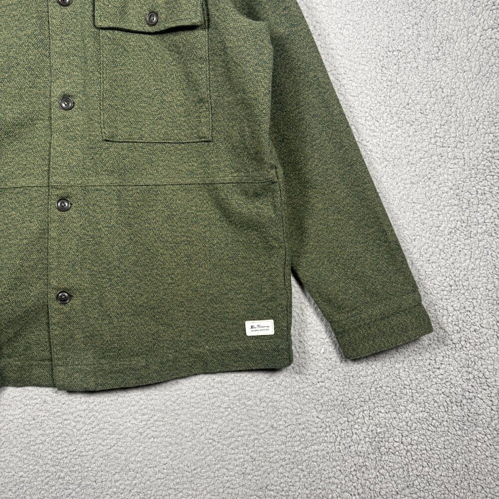 Ben Sherman Shirt Jacket Mens Size Large Speckled Forrest Button Shacket Thick - Picture 3 of 11